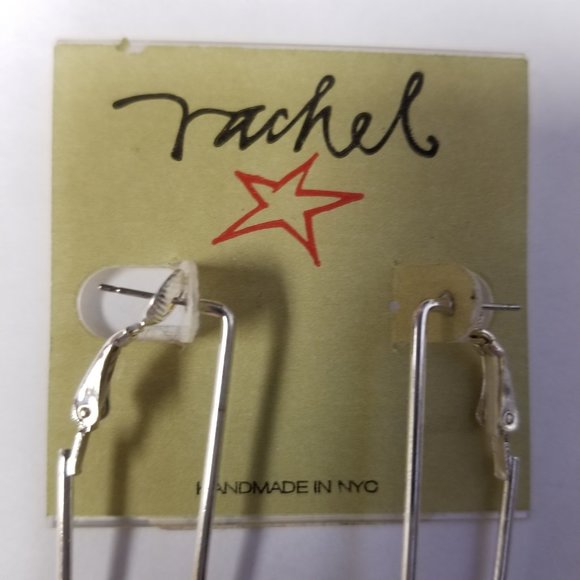 ✅#1026S Rachel NYC RARE Elegant Gorgeous Silver Bar Earrings & Wire Necklace - Picture 12 of 15